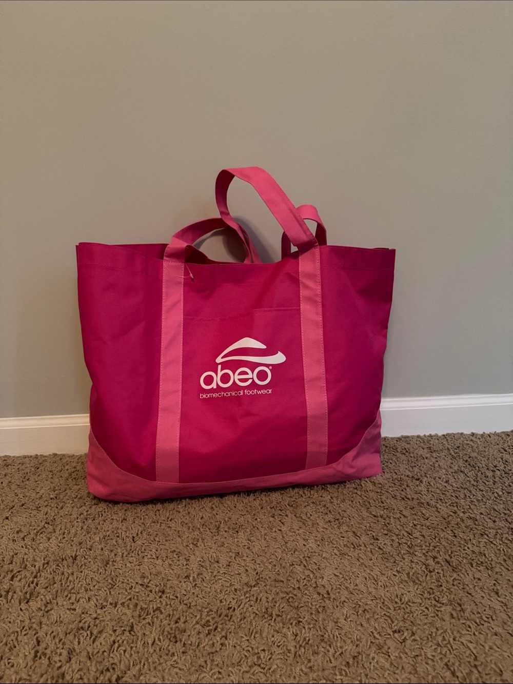 Abeo Bright Pink Tote with Light Pink Accents